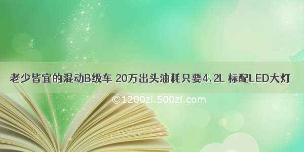 老少皆宜的混动B级车 20万出头油耗只要4.2L 标配LED大灯