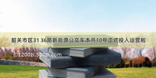 韶关市区31 36路新能源公交车本月10号正式投入运营啦