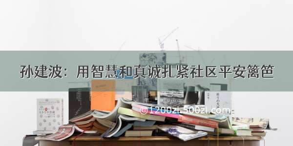 孙建波：用智慧和真诚扎紧社区平安篱笆