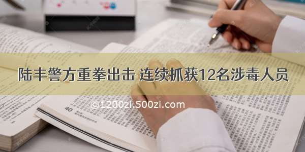 陆丰警方重拳出击 连续抓获12名涉毒人员