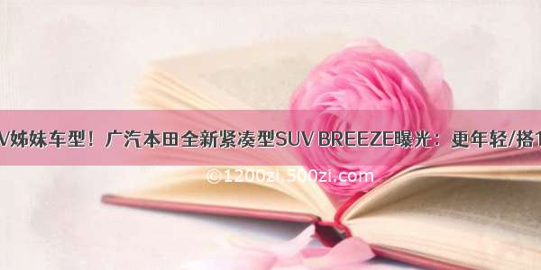 CR-V姊妹车型！广汽本田全新紧凑型SUV BREEZE曝光：更年轻/搭1.5T