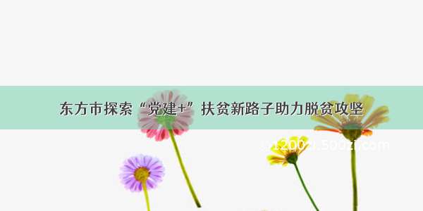 东方市探索“党建+”扶贫新路子助力脱贫攻坚