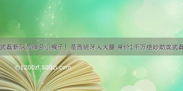 武磊新队员绰号小猴子！是西班牙人大腿 身价1千万绝妙助攻武磊