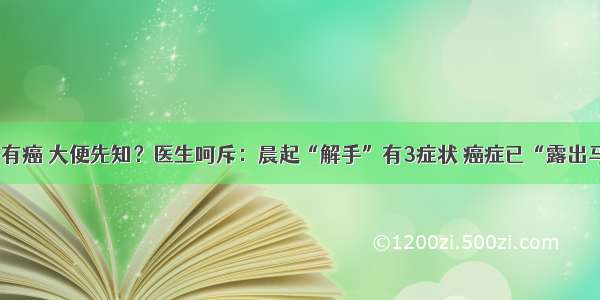 体内有癌 大便先知？医生呵斥：晨起“解手”有3症状 癌症已“露出马脚”