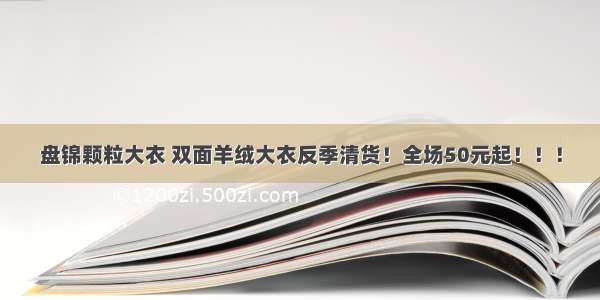 盘锦颗粒大衣 双面羊绒大衣反季清货！全场50元起！！！