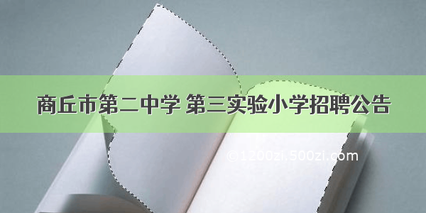 商丘市第二中学 第三实验小学招聘公告