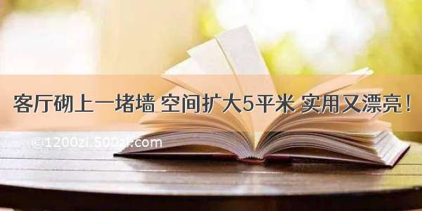 客厅砌上一堵墙 空间扩大5平米 实用又漂亮！