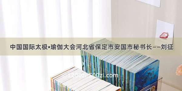 中国国际太极•瑜伽大会河北省保定市安国市秘书长——刘征