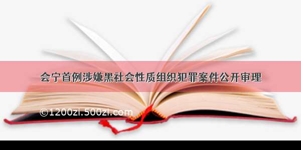 会宁首例涉嫌黑社会性质组织犯罪案件公开审理