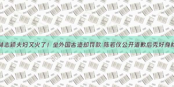 林志颖夫妇又火了！坐外国古迹却罚款 陈若仪公开道歉后秀好身材