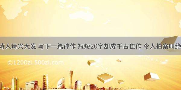 风雨之夜诗人诗兴大发 写下一篇神作 短短20字却成千古佳作 令人拍案叫绝 回味无穷