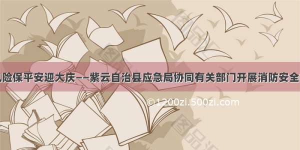 防风险保平安迎大庆——紫云自治县应急局协同有关部门开展消防安全检查