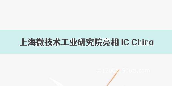 上海微技术工业研究院亮相 IC China