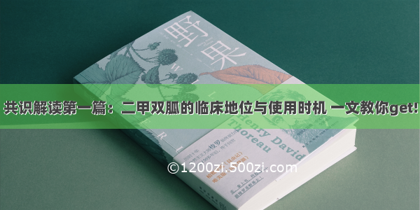 共识解读第一篇：二甲双胍的临床地位与使用时机 一文教你get!