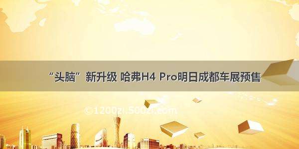 “头脑”新升级 哈弗H4 Pro明日成都车展预售