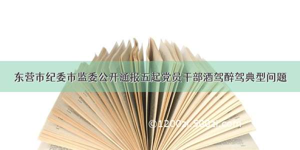 东营市纪委市监委公开通报五起党员干部酒驾醉驾典型问题