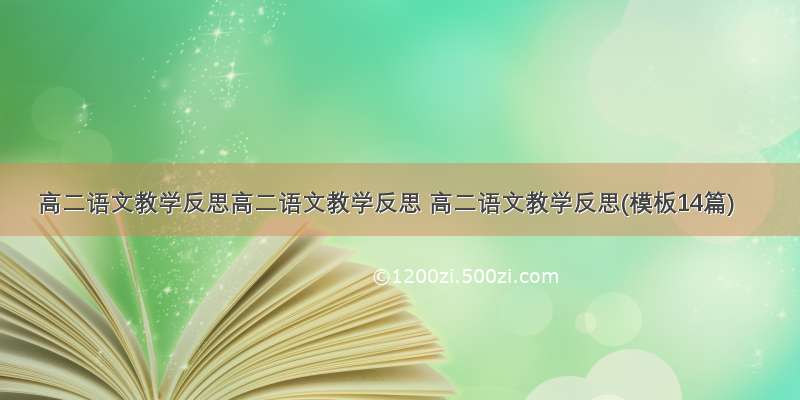 高二语文教学反思高二语文教学反思 高二语文教学反思(模板14篇)