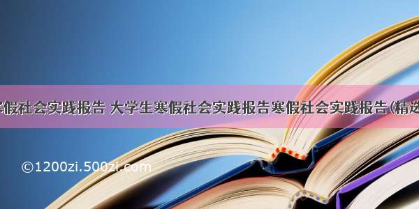 学生寒假社会实践报告 大学生寒假社会实践报告寒假社会实践报告(精选17篇)