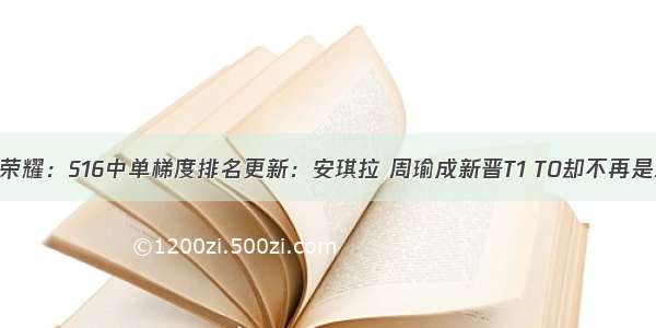 王者荣耀：S16中单梯度排名更新：安琪拉 周瑜成新晋T1 T0却不再是婉儿