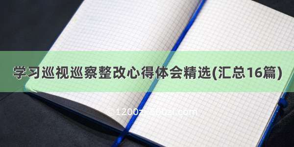 学习巡视巡察整改心得体会精选(汇总16篇)