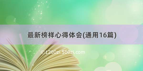 最新榜样心得体会(通用16篇)