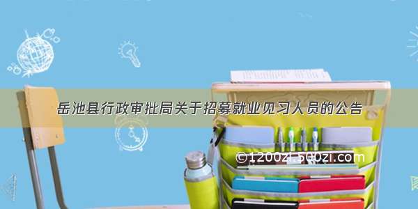 岳池县行政审批局关于招募就业见习人员的公告