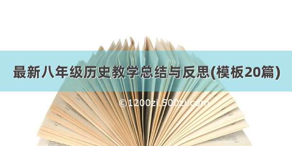 最新八年级历史教学总结与反思(模板20篇)