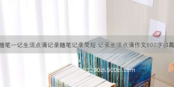 随笔一记生活点滴记录随笔记录简短 记录生活点滴作文600字(4篇)