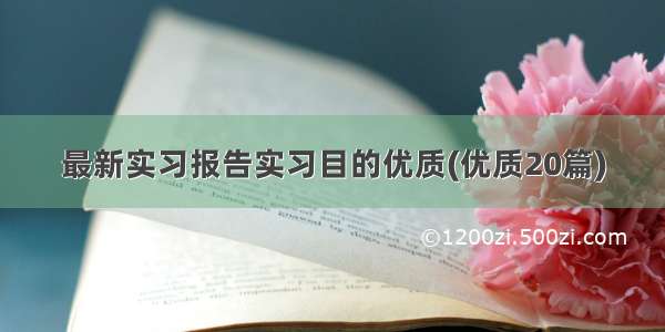 最新实习报告实习目的优质(优质20篇)