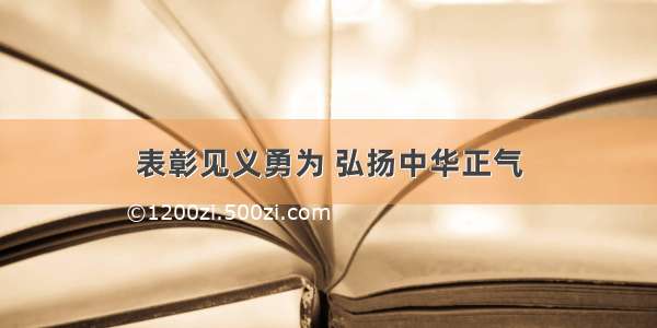 表彰见义勇为 弘扬中华正气