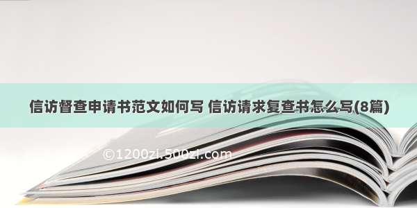 信访督查申请书范文如何写 信访请求复查书怎么写(8篇)