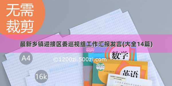 最新乡镇迎接区委巡视组工作汇报发言(大全14篇)