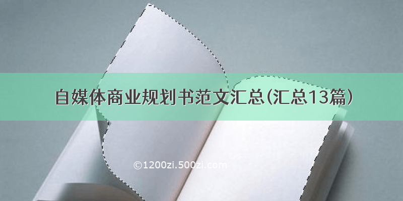 自媒体商业规划书范文汇总(汇总13篇)