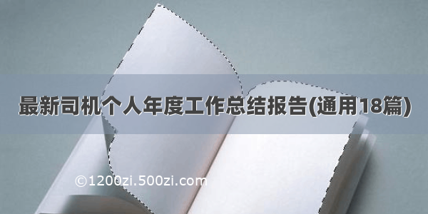 最新司机个人年度工作总结报告(通用18篇)