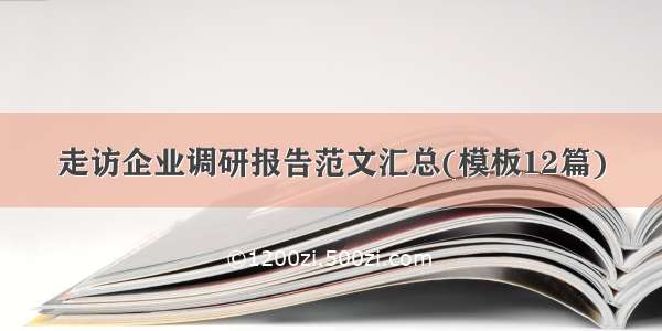 走访企业调研报告范文汇总(模板12篇)