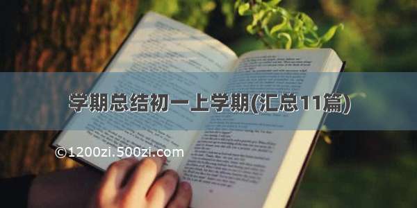 学期总结初一上学期(汇总11篇)