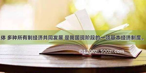 公有制为主体 多种所有制经济共同发展 是我国现阶段的一项基本经济制度。这一制度的