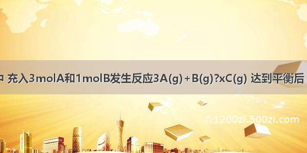 在密闭容器中 充入3molA和1molB发生反应3A(g)+B(g)?xC(g) 达到平衡后 C在平衡混合