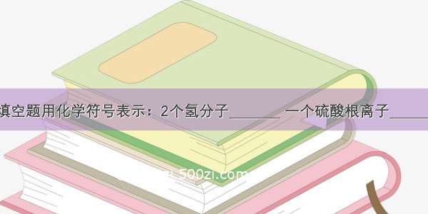 填空题用化学符号表示：2个氢分子________ 一个硫酸根离子_______