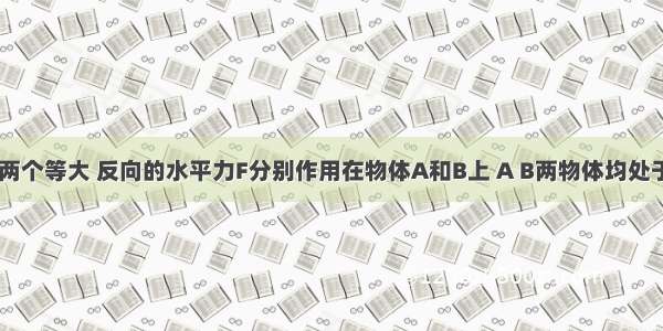如图所示 两个等大 反向的水平力F分别作用在物体A和B上 A B两物体均处于静止状态