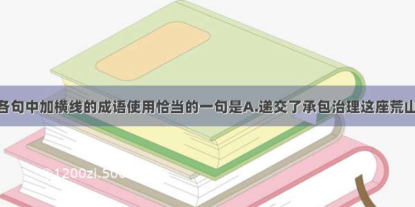 单选题下列各句中加横线的成语使用恰当的一句是A.递交了承包治理这座荒山的申请后 我