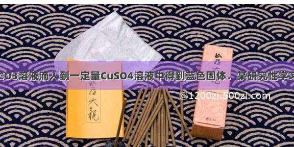 将过量的Na2CO3溶液滴入到一定量CuSO4溶液中得到蓝色固体．某研究性学习小组对蓝色固