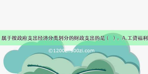 下列选项中 属于按政府支出经济分类划分的财政支出的是（ ）。A.工资福利支出B.商品