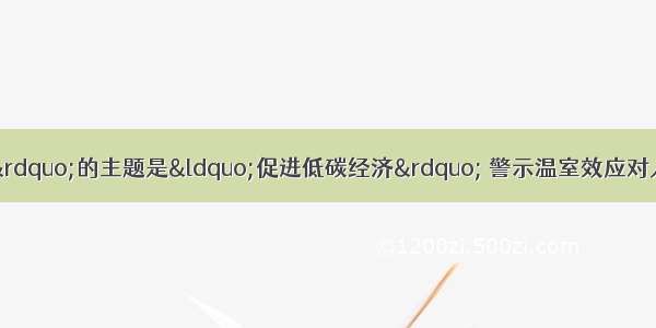 “世界环境日”的主题是“促进低碳经济” 警示温室效应对人类的危害．空气中引