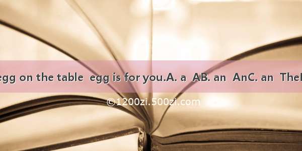 There is egg on the table  egg is for you.A. a  AB. an  AnC. an  TheD. the  An