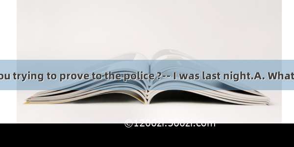 What were you trying to prove to the police ?-- I was last night.A. What .B. Where .C.