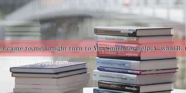 Suddenly the idea came to me I might turn to Mr. Smith for help.A. whatB. thatC. whichD. w