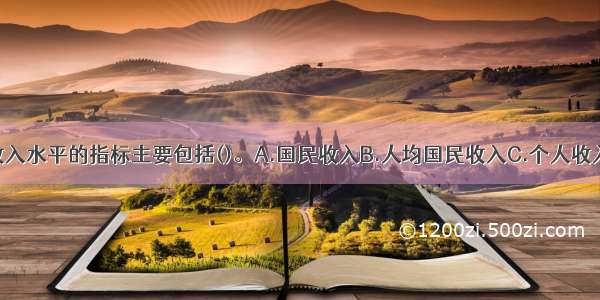 衡量消费者收入水平的指标主要包括()。A.国民收入B.人均国民收入C.个人收入D.财政收入