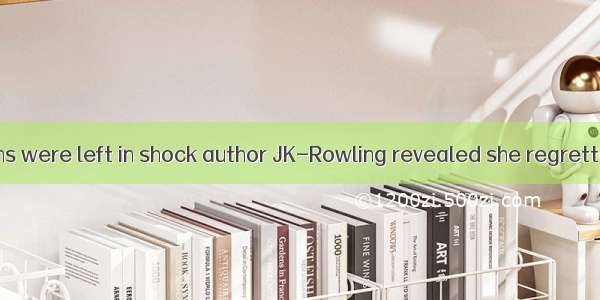 Harry Potter fans were left in shock author JK-Rowling revealed she regretted pairing Gra