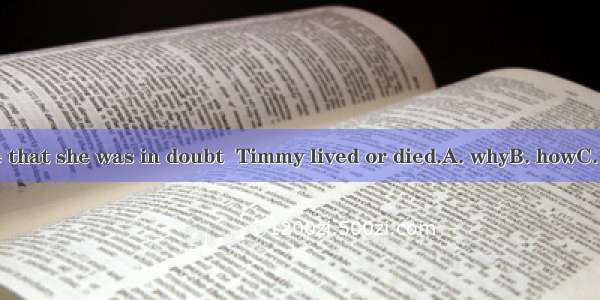 It seemed to me that she was in doubt  Timmy lived or died.A. whyB. howC. that D. whether